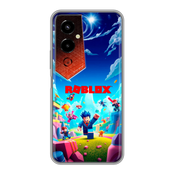 Силиконовый чехол на Tecno Pova 4 Pro с принтом Roblox Роблокс