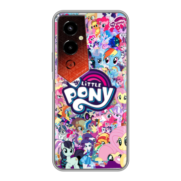 Силиконовый чехол на Tecno Pova 4 Pro с принтом My little pony Дружба чудо Силиконовый чехол на Tecno Pova 4 Pro с принтом My little pony Дружба чудо