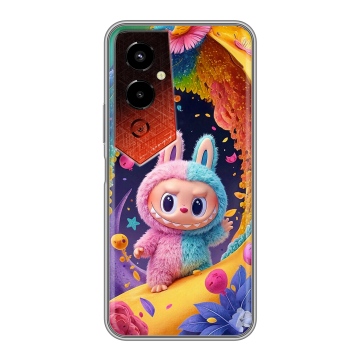 Силиконовый чехол на Tecno Pova 4 Pro с принтом Labubu Лабубу