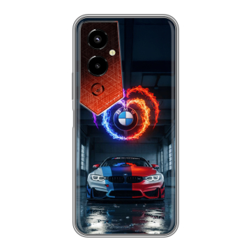 Силиконовый чехол на Tecno Pova 4 Pro с принтом BMW БМВ Силиконовый чехол на Tecno Pova 4 Pro с принтом BMW БМВ