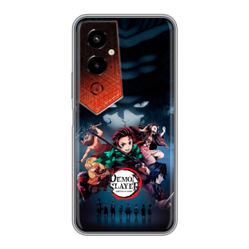 Силиконовый чехол на Tecno Pova 4 Pro с принтом Demon Slayer Клинок рассекающий демонов