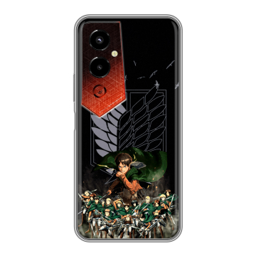 Силиконовый чехол на Tecno Pova 4 Pro с принтом Атака титанов Силиконовый чехол на Tecno Pova 4 Pro с принтом Атака титанов