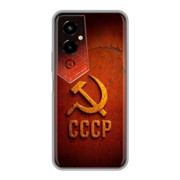 Силиконовый чехол на Tecno Pova 4 Pro с принтом Флаг Герб СССР Силиконовый чехол на Tecno Pova 4 Pro с принтом Флаг Герб СССР