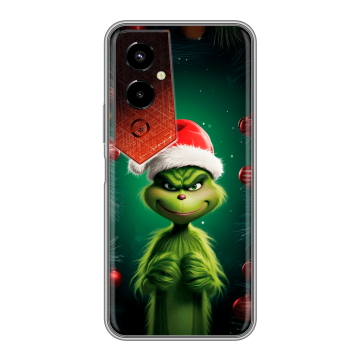 Силиконовый чехол на Tecno Pova 4 Pro с принтом Гринч Новый год Рождество
