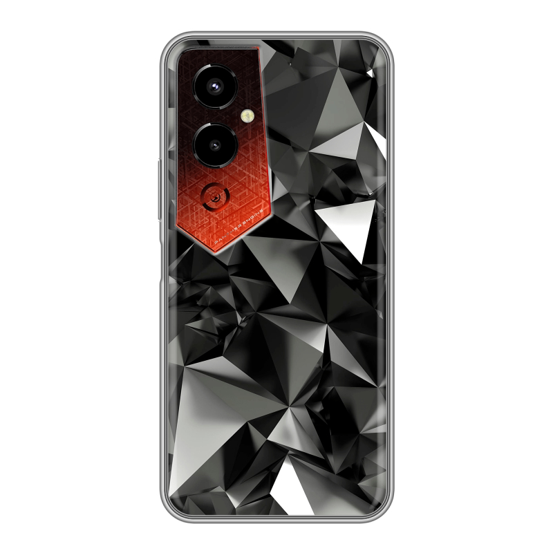 Силиконовый чехол на Tecno Pova 4 Pro с принтом Черные кристаллы Силиконовый чехол на Tecno Pova 4 Pro с принтом Черные кристаллы