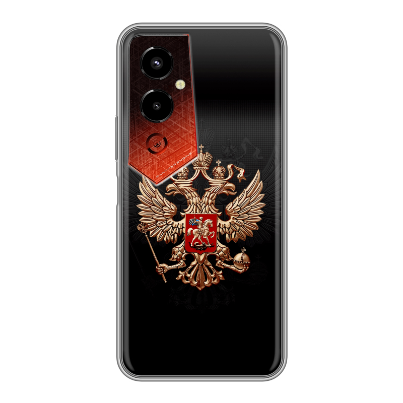 Силиконовый чехол на Tecno Pova 4 Pro с принтом Герб России Силиконовый чехол на Tecno Pova 4 Pro с принтом Герб России
