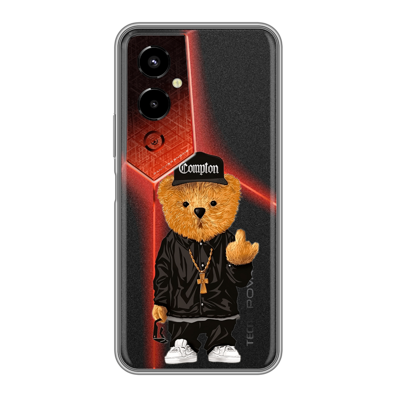 Силиконовый чехол на Tecno Pova 4 Pro с принтом Мишка Силиконовый чехол на Tecno Pova 4 Pro с принтом Мишка
