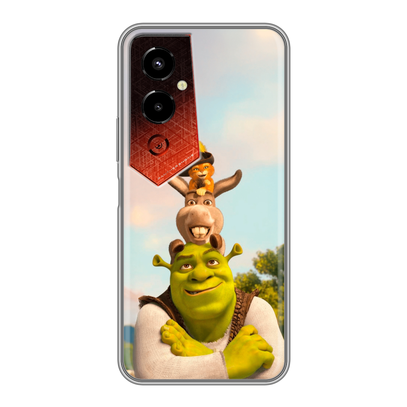 Силиконовый чехол на Tecno Pova 4 Pro с принтом Шрек Shrek Силиконовый чехол на Tecno Pova 4 Pro с принтом Шрек Shrek