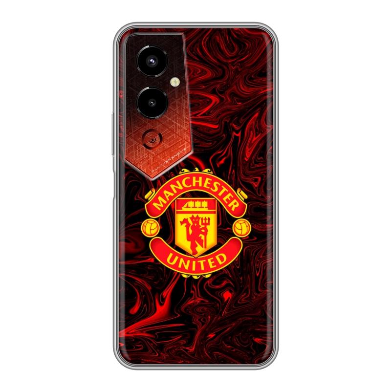 Силиконовый чехол на Tecno Pova 4 Pro с принтом Manchester United Силиконовый чехол на Tecno Pova 4 Pro с принтом Manchester United