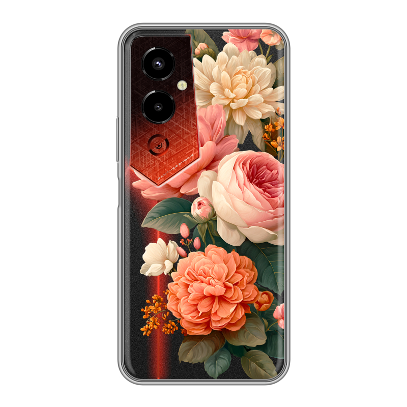 Силиконовый чехол на Tecno Pova 4 Pro с принтом цветы Силиконовый чехол на Tecno Pova 4 Pro с принтом цветы