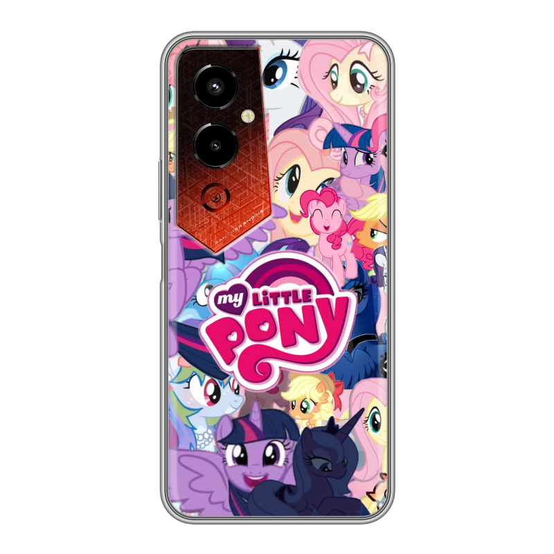 Силиконовый чехол на Tecno Pova 4 Pro с принтом My little pony Дружба чудо Силиконовый чехол на Tecno Pova 4 Pro с принтом My little pony Дружба чудо
