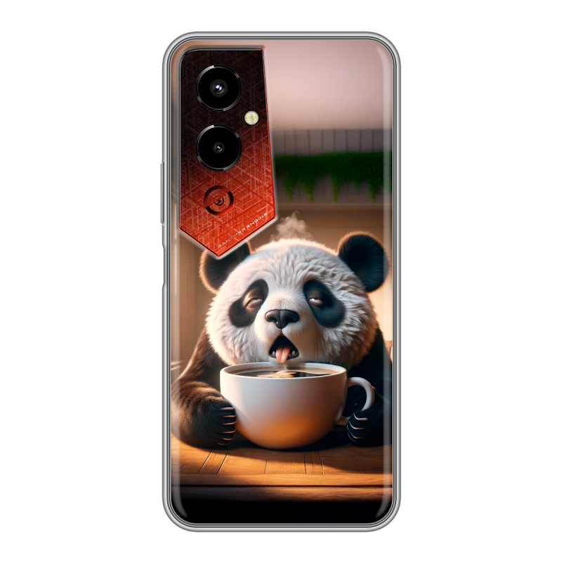 Силиконовый чехол на Tecno Pova 4 Pro с принтом смешная панда Силиконовый чехол на Tecno Pova 4 Pro с принтом смешная панда