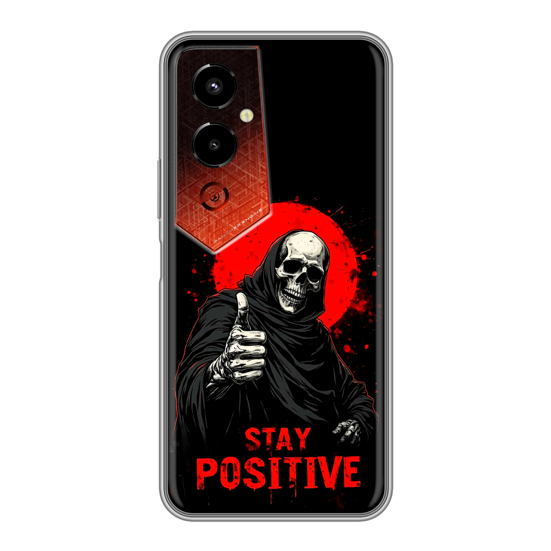 Силиконовый чехол на Tecno Pova 4 Pro с принтом смешной скелет Силиконовый чехол на Tecno Pova 4 Pro с принтом смешной скелет