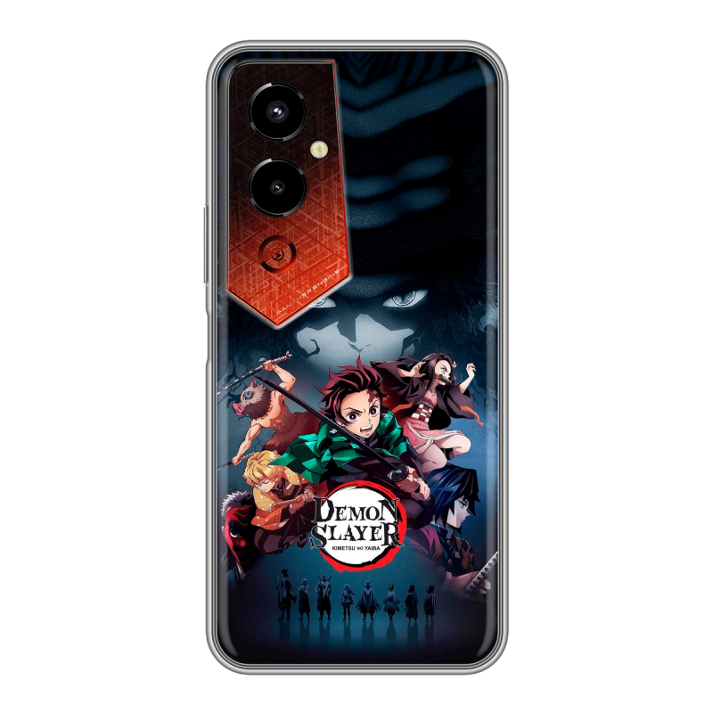 Силиконовый чехол на Tecno Pova 4 Pro с принтом Demon Slayer Клинок рассекающий демонов Силиконовый чехол на Tecno Pova 4 Pro с принтом Demon Slayer Клинок рассекающий демонов