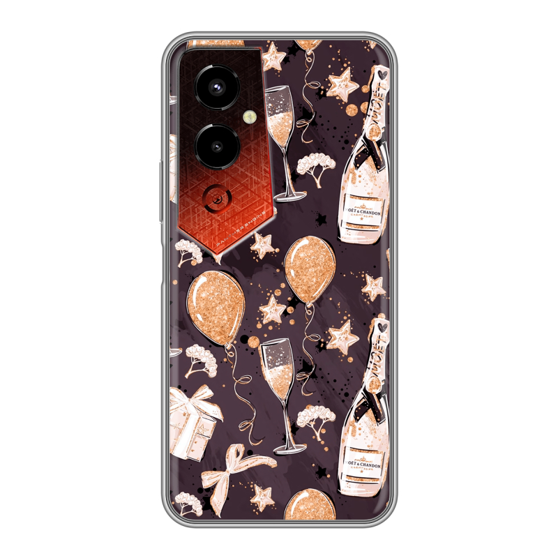 Силиконовый чехол на Tecno Pova 4 Pro с принтом Новый год Силиконовый чехол на Tecno Pova 4 Pro с принтом Новый год