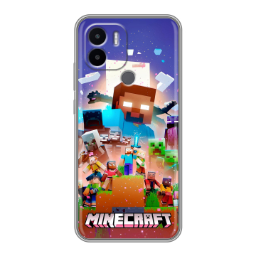 Силиконовый чехол на Xiaomi Redmi A1 Plus с принтом Майнкрафт Minecraft