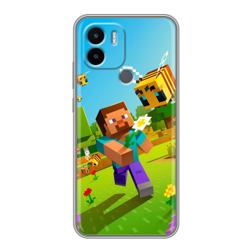Силиконовый чехол на Xiaomi Redmi A1 Plus с принтом Майнкрафт Minecraft