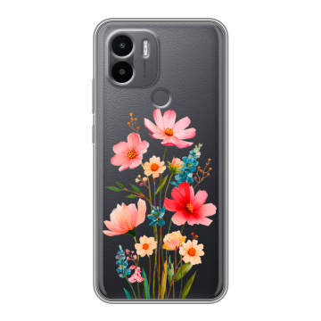 Силиконовый чехол на Xiaomi Redmi A1 Plus с принтом Цветы Силиконовый чехол на Xiaomi Redmi A1 Plus с принтом Цветы
