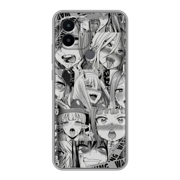 Силиконовый чехол на Xiaomi Redmi A1 Plus с принтом Ahegao Ахегао Аниме