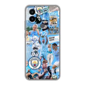 Силиконовый чехол на Xiaomi Redmi A1 Plus с принтом Man City Манчестер Сити