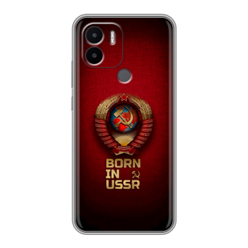 Силиконовый чехол на Xiaomi Redmi A1 Plus с принтом Флаг Герб СССР