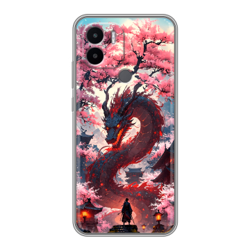 Силиконовый чехол на Xiaomi Redmi A1 Plus с принтом Дракон Японский Силиконовый чехол на Xiaomi Redmi A1 Plus с принтом Дракон Японский