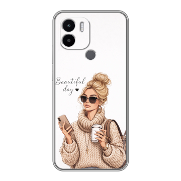Силиконовый чехол на Xiaomi Redmi A1 Plus с принтом женский Силиконовый чехол на Xiaomi Redmi A1 Plus с принтом женский
