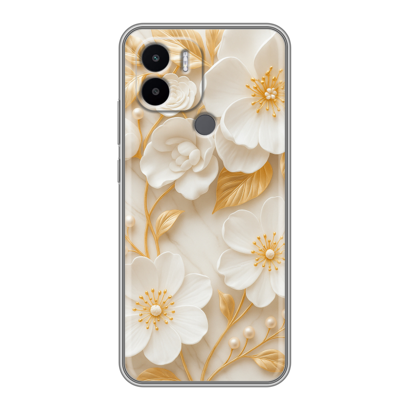 Силиконовый противоударный чехол на Xiaomi Redmi A1 Plus с принтом Цветы Силиконовый противоударный чехол на Xiaomi Redmi A1 Plus с принтом Цветы