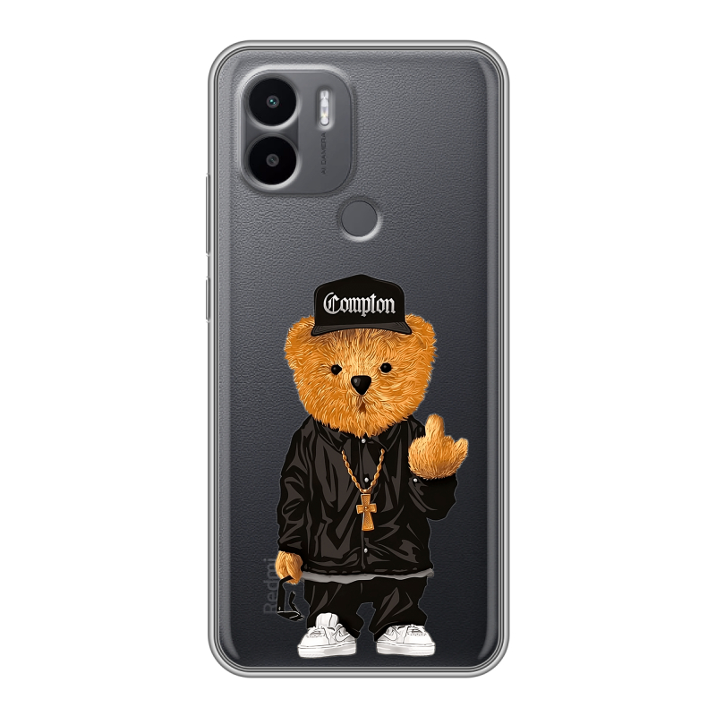 Силиконовый чехол на Xiaomi Redmi A1 Plus с принтом Мишка Силиконовый чехол на Xiaomi Redmi A1 Plus с принтом Мишка