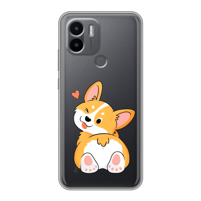 Силиконовый чехол на Xiaomi Redmi A1 Plus с принтом Корги Силиконовый чехол на Xiaomi Redmi A1 Plus с принтом Корги