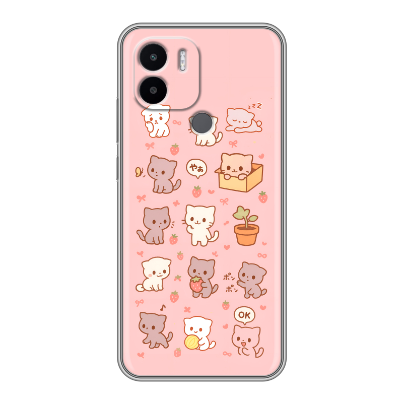 Силиконовый противоударный чехол на Xiaomi Redmi A1 Plus с принтом Hello Kitty Хелоу Кити Силиконовый противоударный чехол на Xiaomi Redmi A1 Plus с принтом Hello Kitty Хелоу Кити