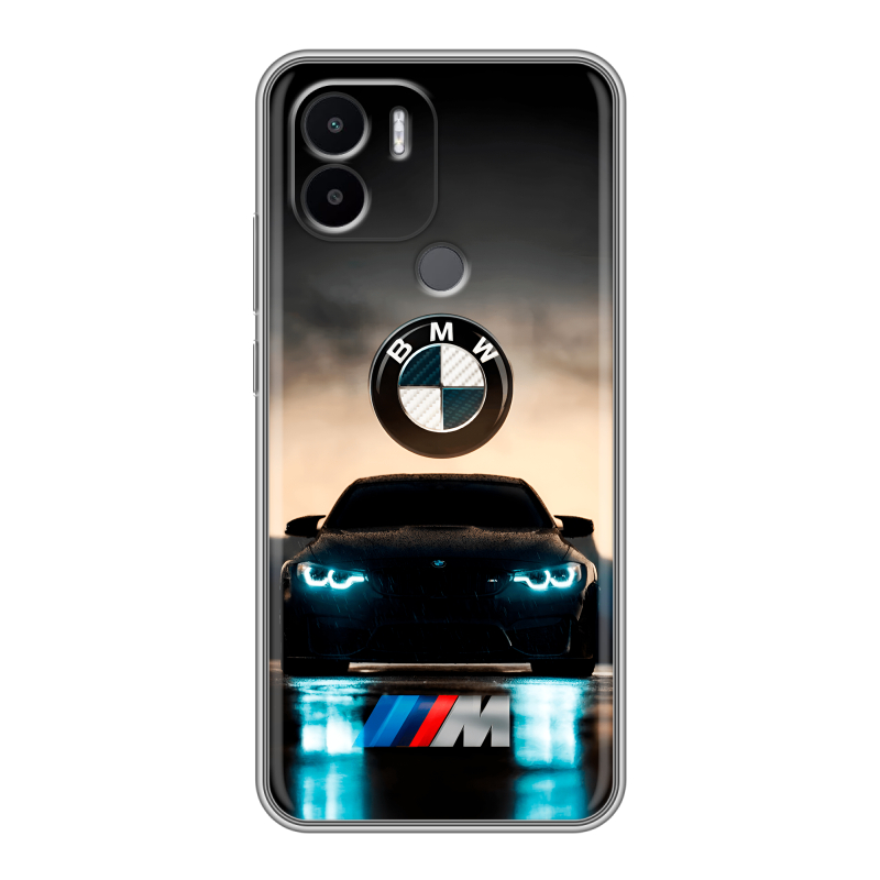 Силиконовый чехол на Xiaomi Redmi A1 Plus с принтом БМВ BMW Силиконовый чехол на Xiaomi Redmi A1 Plus с принтом БМВ BMW