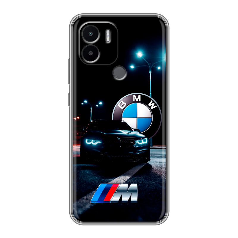 Силиконовый чехол на Xiaomi Redmi A1 Plus с принтом БМВ BMW Силиконовый чехол на Xiaomi Redmi A1 Plus с принтом БМВ BMW