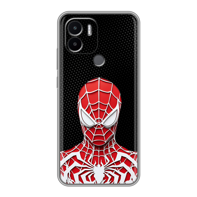 Силиконовый противоударный чехол на Xiaomi Redmi A1 Plus с принтом человек паук spiderman Силиконовый противоударный чехол на Xiaomi Redmi A1 Plus с принтом человек паук spiderman