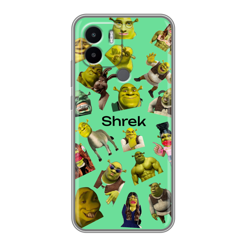 Силиконовый противоударный чехол на Xiaomi Redmi A1 Plus с принтом Шрек Shrek Силиконовый противоударный чехол на Xiaomi Redmi A1 Plus с принтом Шрек Shrek