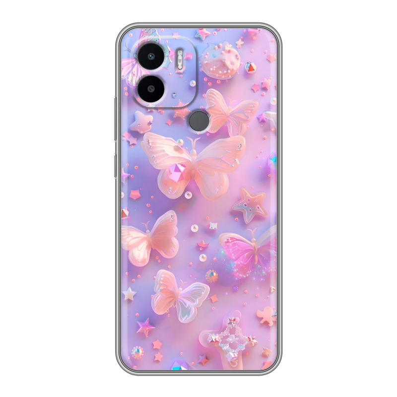 Силиконовый чехол на Xiaomi Redmi A1 Plus с принтом Бабочки Силиконовый чехол на Xiaomi Redmi A1 Plus с принтом Бабочки