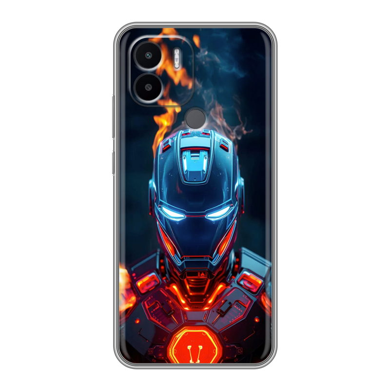 Силиконовый противоударный чехол на Xiaomi Redmi A1 Plus с принтом IronMan Железный человек Силиконовый противоударный чехол на Xiaomi Redmi A1 Plus с принтом IronMan Железный человек