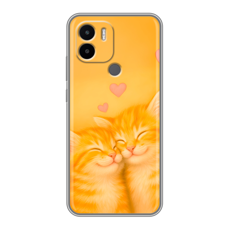 Силиконовый противоударный чехол на Xiaomi Redmi A1 Plus с принтом Милые котята Силиконовый противоударный чехол на Xiaomi Redmi A1 Plus с принтом Милые котята