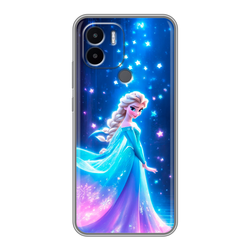 Силиконовый противоударный чехол на Xiaomi Redmi A1 Plus с принтом Холодное сердце Frozen Силиконовый противоударный чехол на Xiaomi Redmi A1 Plus с принтом Холодное сердце Frozen