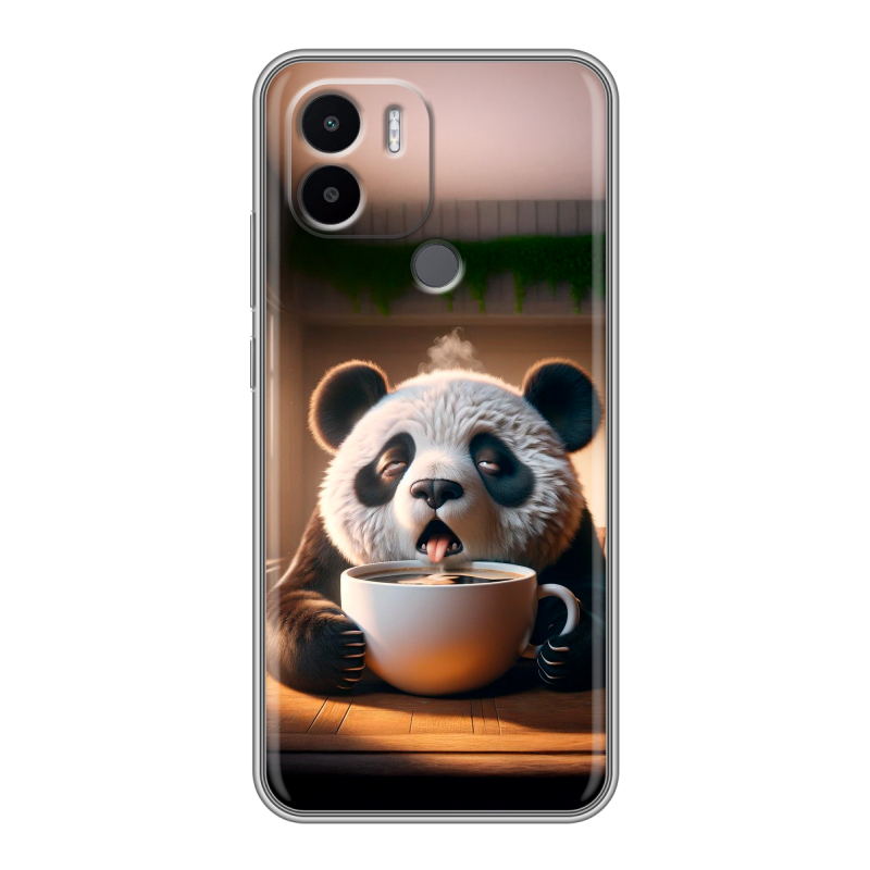 Силиконовый чехол на Xiaomi Redmi A1 Plus с принтом смешная панда Силиконовый чехол на Xiaomi Redmi A1 Plus с принтом смешная панда