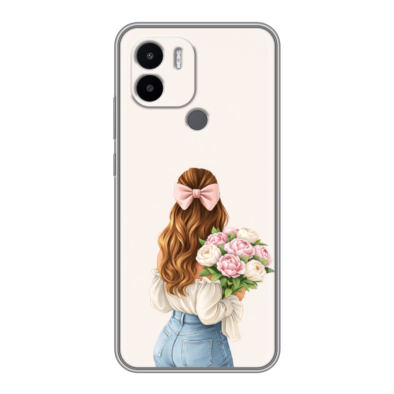 Силиконовый противоударный чехол на Xiaomi Redmi A1 Plus с принтом женский Силиконовый противоударный чехол на Xiaomi Redmi A1 Plus с принтом женский