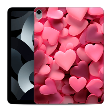 Силиконовый чехол на Ipad 10.9 (2022) с принтом розовые сердечки Силиконовый чехол на Ipad 10.9 (2022) с принтом розовые сердечки