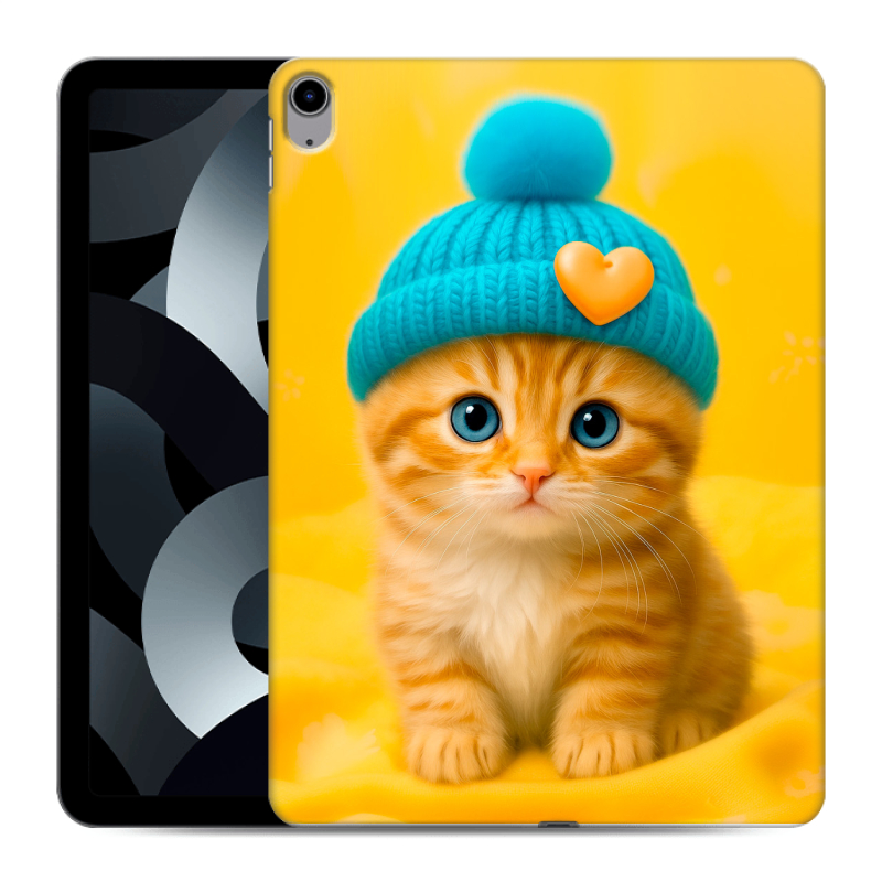 Силиконовый чехол на Ipad 10.9 (2022) с принтом Котенок в шапке Силиконовый чехол на Ipad 10.9 (2022) с принтом Котенок в шапке