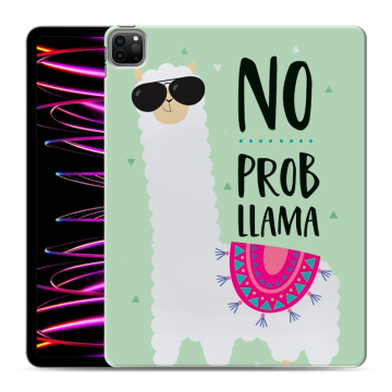 Силиконовый чехол на Ipad Pro 12.9 (2022) с принтом Лама