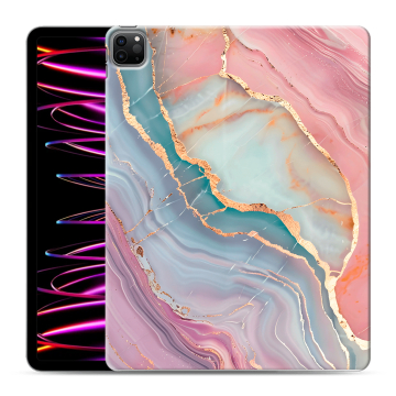Силиконовый чехол на Ipad Pro 12.9 (2022) с принтом розовый мрамор Силиконовый чехол на Ipad Pro 12.9 (2022) с принтом розовый мрамор