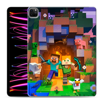 Силиконовый чехол на Ipad Pro 12.9 (2022) с принтом Майнкрафт Minecraft Силиконовый чехол на Ipad Pro 12.9 (2022) с принтом Майнкрафт Minecraft