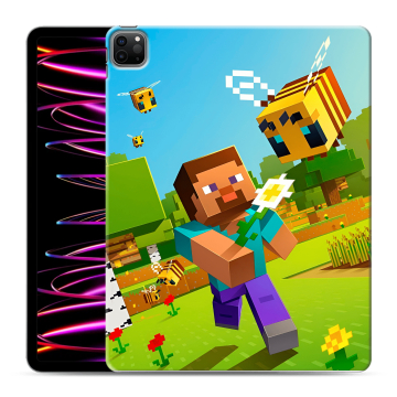 Силиконовый чехол на Ipad Pro 12.9 (2022) с принтом Майнкрафт Minecraft