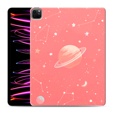 Силиконовый чехол на Ipad Pro 12.9 (2022) с принтом Розовый космос Силиконовый чехол на Ipad Pro 12.9 (2022) с принтом Розовый космос