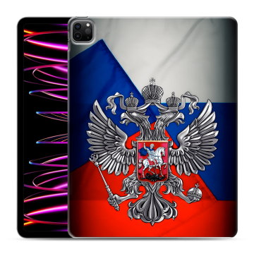 Силиконовый чехол на Ipad Pro 12.9 (2022) с принтом Флаг России