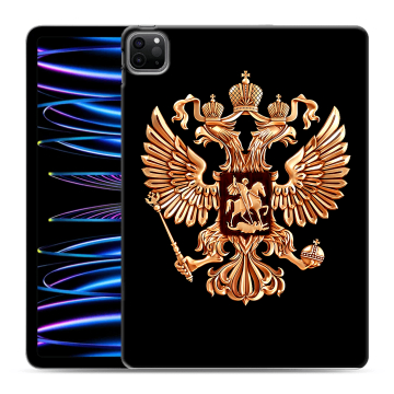 Силиконовый чехол на Ipad Pro 11 (2022) с принтом Герб России золотой